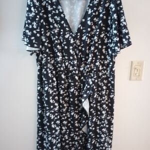 Floral Black Midi Dress